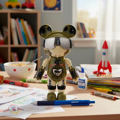 Figura de colección transformable sintética verde oso interestelar -  Miniso