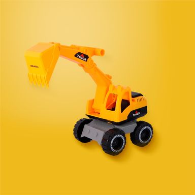 Set vehículos de juguete excavadora & carretilla sintéticos amarillos 2 piezas -  Miniso