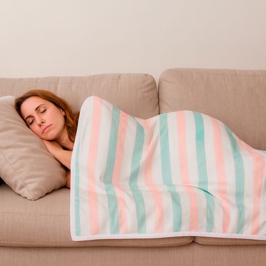 Manta estampado de rayas textil multicolor 152x127 cm -  Miniso