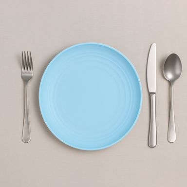 Plato ecofriendly plástico azul 20x20 cm -  Miniso