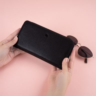 Cartera larga para mujer sintética negra 19x10 cm -  Miniso