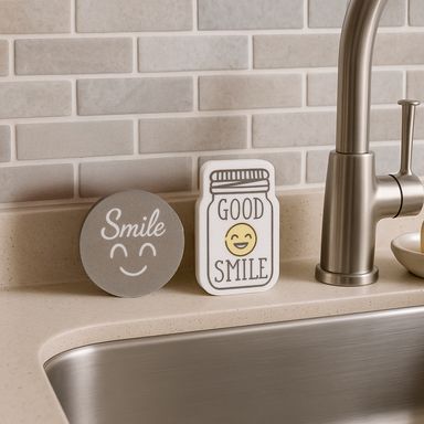 Esponja de limpieza smiley face sintética -  Miniso