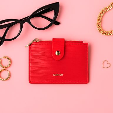 Monedero sintético rojo 12x3x9 cm -  Miniso