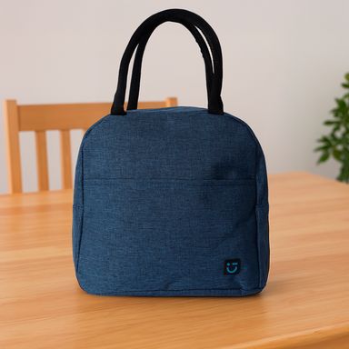 Lonchera jaspeada 100% poliéster azul 26x23x15 cm -  Miniso