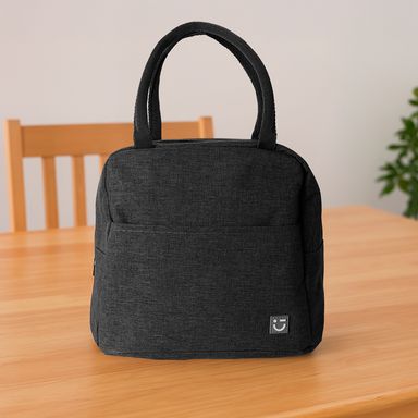 Lonchera jaspeada 100% poliéster gris 26x23x15 cm -  Miniso