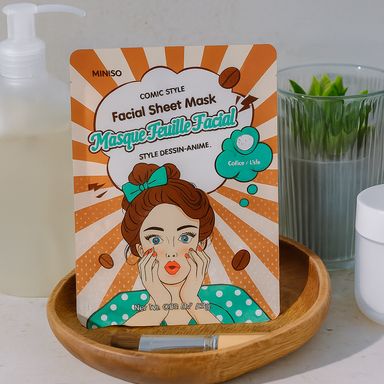Mascarilla facial comic style 25 ml café -  Miniso