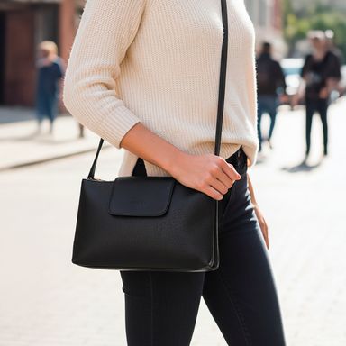 Bolso crossbody tipo piel sintético negro 24x5x15 cm -  Miniso