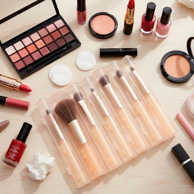 Kit brochas de maquillaje con estuche mocha beige 6 piezas -  Miniso