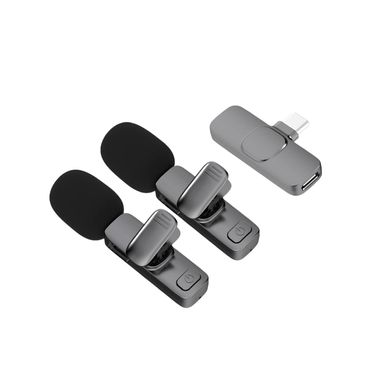 Set mini micrófonos para celular dual sintéticos grises 5.4x7x2.1 cm 4 piezas -  Miniso