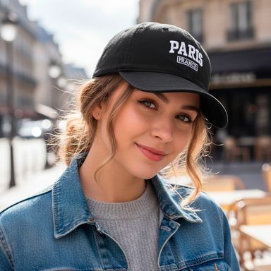 Gorra casual bordada textil negra unitalla -  Miniso