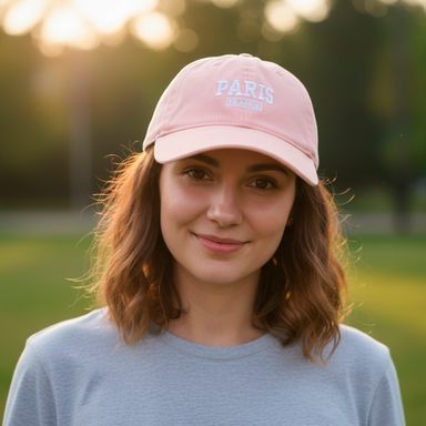 Gorra casual bordada textil rosa unitalla -  Miniso