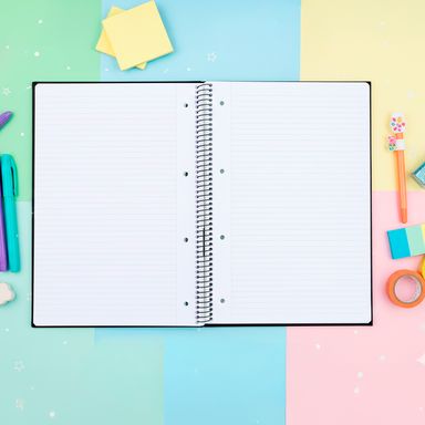 Libreta de espiral pasta dura azul marino 21x29.5 cm rayas 88 hojas -  Miniso