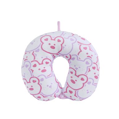 Almohada de viaje textil blanca 28x28 cm ositos -  Miniso