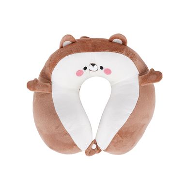 Almohada de viaje textil café 29x29 cm osito -  Miniso