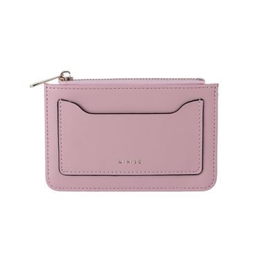 Monedero minimalista sintético rosa 13x9x1 cm -  Miniso