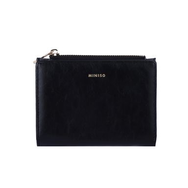 Cartera para mujer minimalista sintética negra 12x9x2 cm -  Miniso