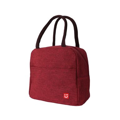 Lonchera jaspeada 100% poliéster roja 26x23x15 cm -  Miniso