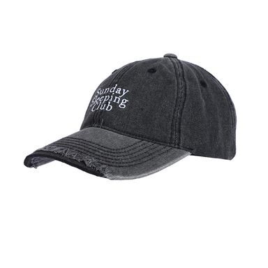 Gorra con tipografía bordada tipo mezclilla textil negra unitalla -  Miniso