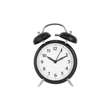 Reloj despertador doble campana black & white acero inoxidable negro 11.7x5.7x16 cm -  Miniso