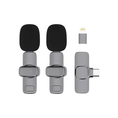 Set mini micrófonos para celular dual sintéticos grises 5.4x7x2.1 cm 4 piezas -  Miniso