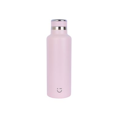Termo con tapa enroscable doble pared acero inoxidable rosa 700 ml -  Miniso