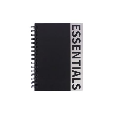 Libreta de espiral pasta dura minimalism black negra 14.8x21 cm rayas 100 hojas -  Miniso