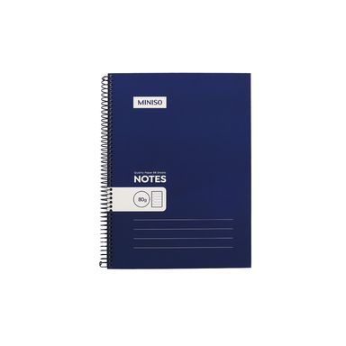 Libreta de espiral pasta dura azul marino 21x29.5 cm rayas 88 hojas -  Miniso