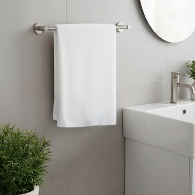 Toalla de baño waffle weave poliéster gris 70x140 cm -  Miniso