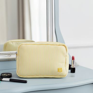 Cosmetiquera textil amarilla 19x7x15 cm -  Miniso