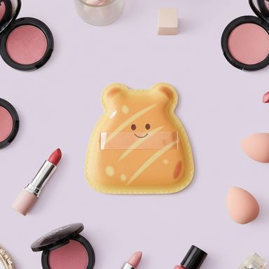 Esponja de maquillaje tipo puff pastry amarilla galleta de oso -  Miniso