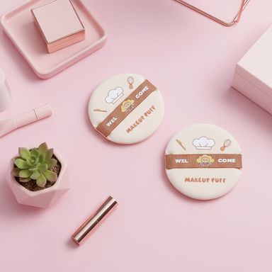 Set esponjas de maquillaje tipo puff pastry café 2 piezas -  Miniso