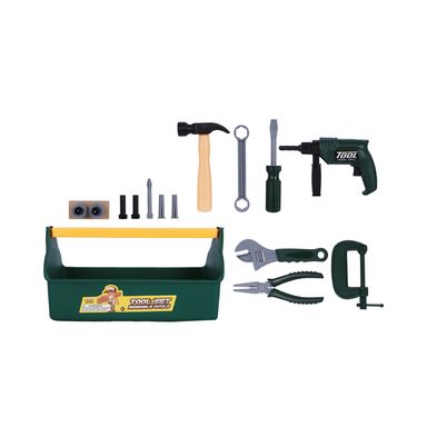 Juguete set de herramientas plástico verde 14 piezas -  Miniso
