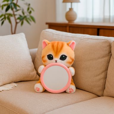 Peluche mofusand felpa amarillo gatito con espejo -  Mofusand