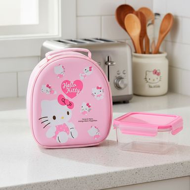 Lonchera textil rosa 22x13x26 cm hello kitty sanrio -  Sanrio