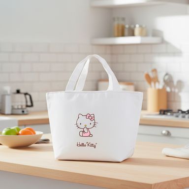Lonchera textil blanca 33x11x21 cm hello kitty sanrio -  Sanrio