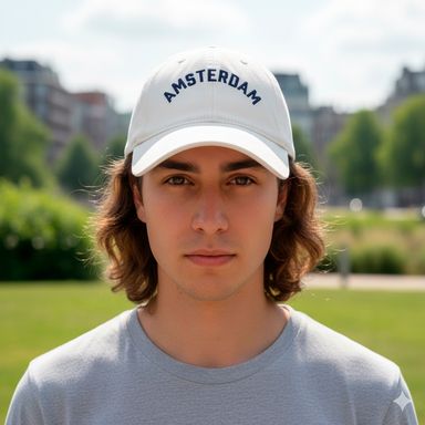 Gorra con tipografía bordada textil blanca unitalla -  Miniso