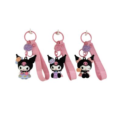 Llavero kuromi rose earl rosa con negro -  Sanrio