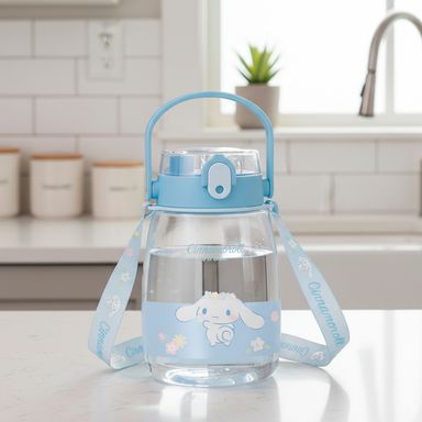 Vaso de plástico personajes de sanrio con correa para el hombro y asa 1300 ml cinnamoroll azul -  Sanrio