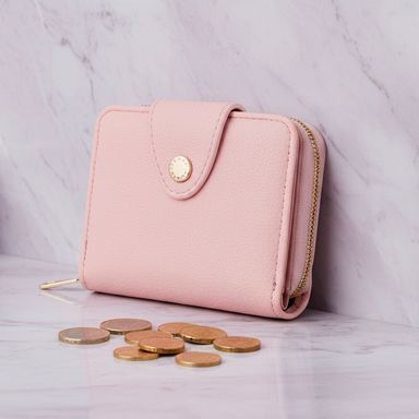 Cartera para mujer con monedero sintética rosa 12x10 cm -  Miniso