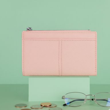 Cartera para mujer tipo piel sintética rosa 15x10x2 cm - Miniso
