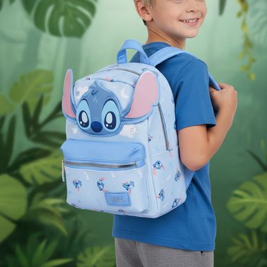 Mochila sintética azul 20x10x25 cm colección stitch disney -  Lilo & Stitch