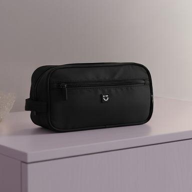 Cosmetiquera con asa básica textil negra 23x11x23 cm -  Miniso