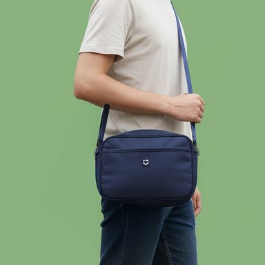 Bolso crossbody textil negro 24x16 cm -  Miniso