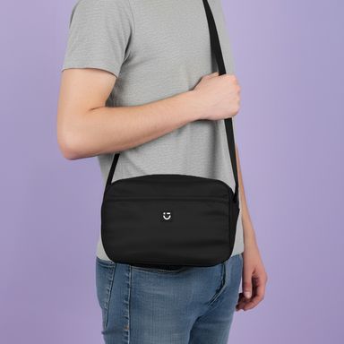Bolso crossbody textil negro 24x6x16 cm -  Miniso