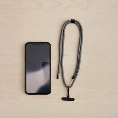 Correa para celular larga textil gris -  Miniso