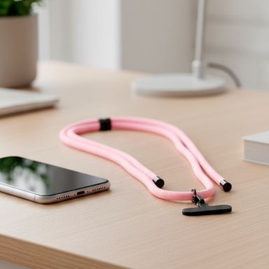 Correa para celular larga textil rosa -  Miniso