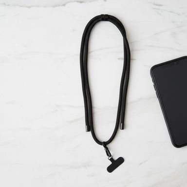 Correa para celular larga textil negra -  Miniso