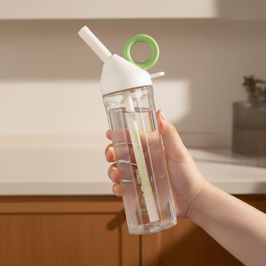 Tomatodo de plástico tritan de 720 ml blanca con verde -  Miniso