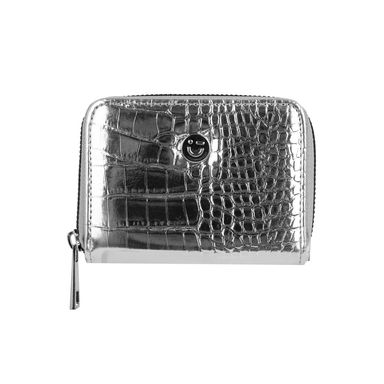 Cartera para mujer tipo piel sintética plata 11x8.5x2.3 cm -  Miniso