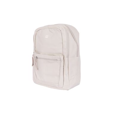 Mochila básica doble compartimento textil blanca 30x13x41 cm -  Miniso